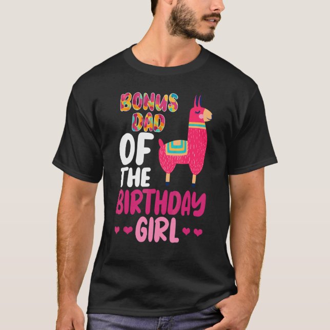 Camiseta Bonus Dad Of Birthday Chica Llama Bday Alpaca C (Anverso)