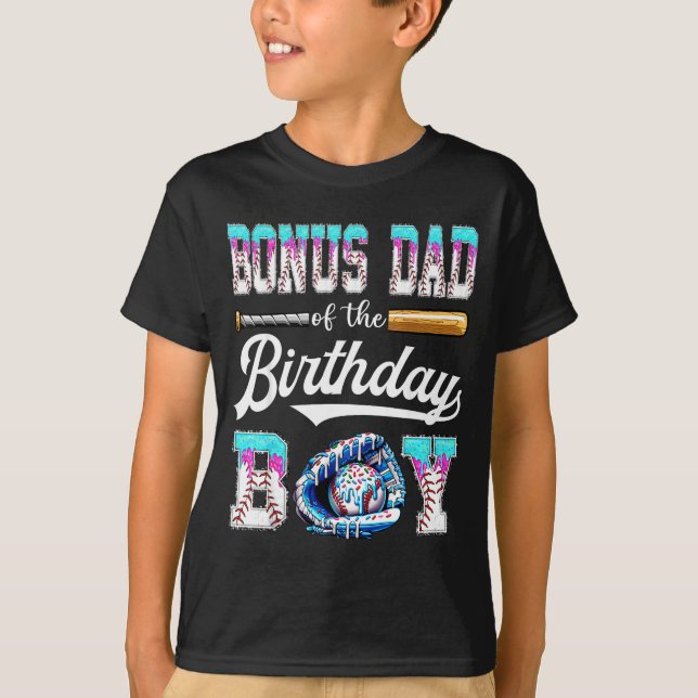 Camiseta Bonus Dad Of The Birthday Boy Baseball Ice Cream D (Anverso)