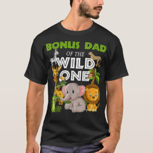 Camiseta Bonus Dad of the Wild One Zoo Birthday Safari Jung