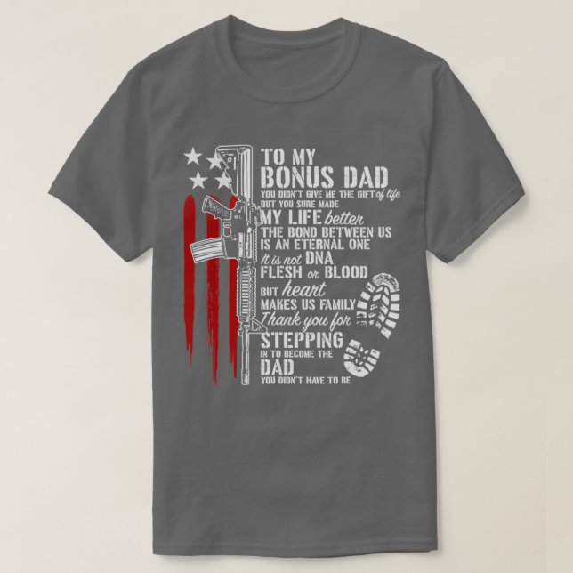 Camiseta Bonus Dad Step Dad Dad Daddy Proud Daddy Gun  (Diseño del anverso)