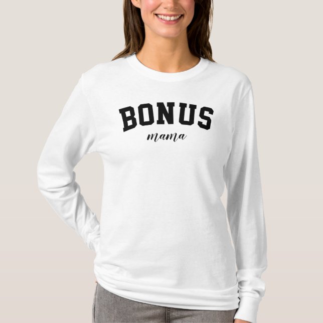 Camiseta Bonus Mama Cute Stepmom Mother University College (Anverso)