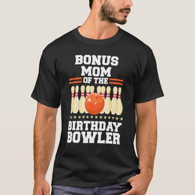 Camiseta Bonus Mamá De La Parte De Bola De Cumpleaños Bowle (Anverso)