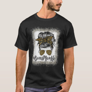 Camiseta Bonus Mom Life Hair Bandana Glasses Leopard Mother
