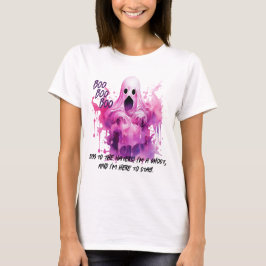Camiseta Boo A Los Odiadores. Halloween rosa divertido para