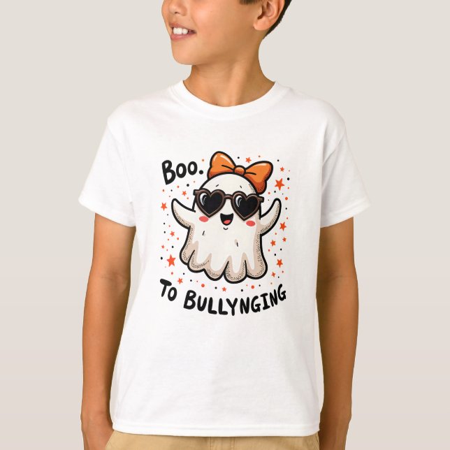 Camiseta Boo al bullying Cute Ghost Love Shaped Sunglass (Anverso)