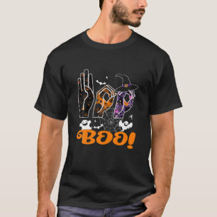 Camiseta Boo American Rótulo Language ASL Costo de Hallowee