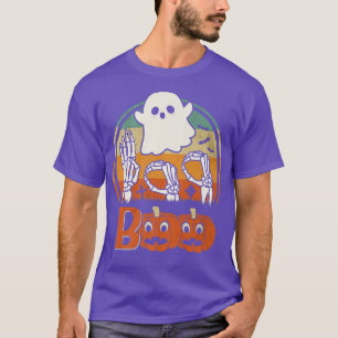 Camiseta BOO ASL Manos Rótulo Americano Fantasma Halloween