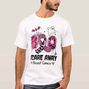 Camiseta Boo Asustar Cáncer de Mama Guerrero Cinta Rosa H