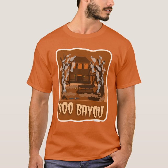 Camiseta Boo Bayou atormentó al Personalizado de Halloween (Anverso)
