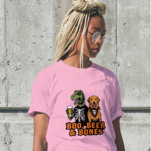 Camiseta Boo Beer Bones T Rex Recuperar Tee Vintage