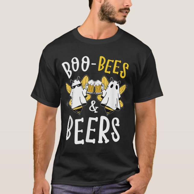 Camiseta Boo Beers Parejas de Cerveza Vestido de Halloween (Anverso)