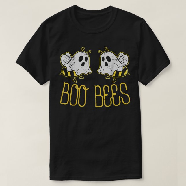 Camiseta Boo Bees Ghost Funny Parejas Costumbres Halloween  (Diseño del anverso)