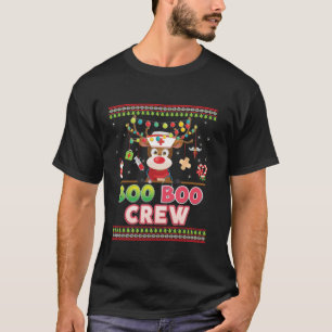 Camiseta Boo Boo Crew Cute Reindeo Navidades Light Merry P