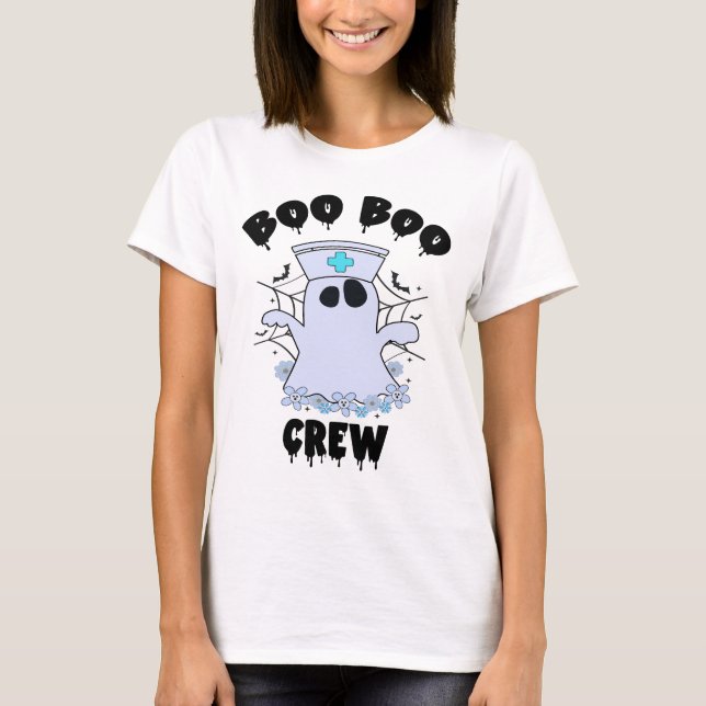 Camiseta Boo Boo Crew, enfermera de Halloween (Anverso)