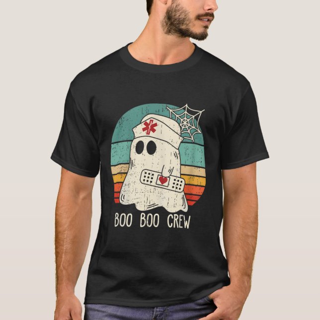 Camiseta Boo Boo Crew Enfermera Famosa Fantasma Halloween C (Anverso)