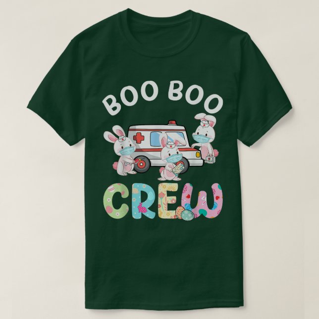 Camiseta Boo Boo Crew Funny Bunny EMS EMT Enfermera paraméd (Diseño del anverso)