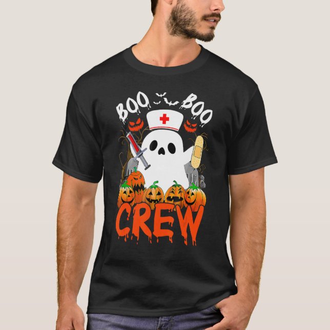 Camiseta Boo Boo Crew Funny Ghost EMS EMT Enfermera paraméd (Anverso)