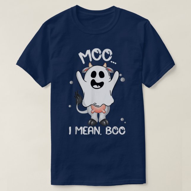 Camiseta Boo Boo Crew Ghost Cow Moo Me Refiero A Boo Farmer (Diseño del anverso)