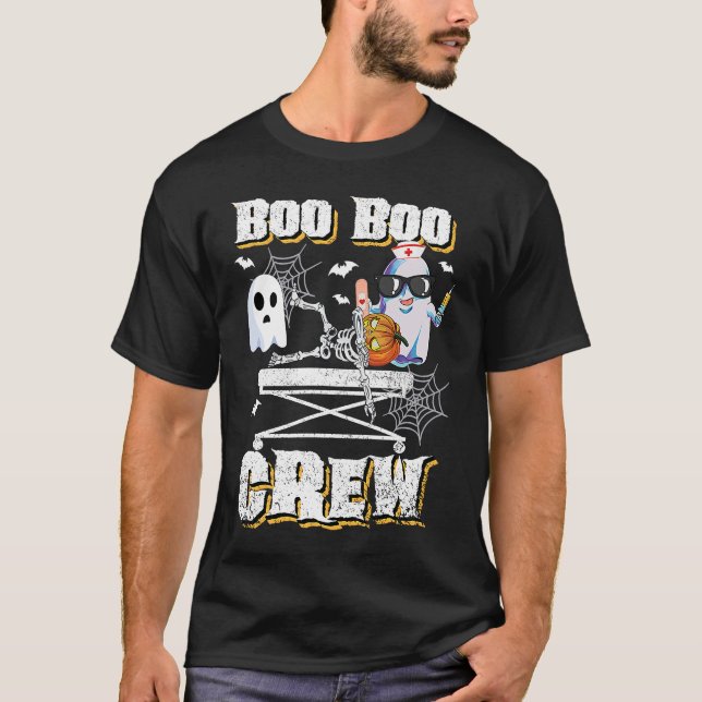 Camiseta Boo Boo Crew Ghost EMS EMT Enfermera paramédica Ha (Anverso)