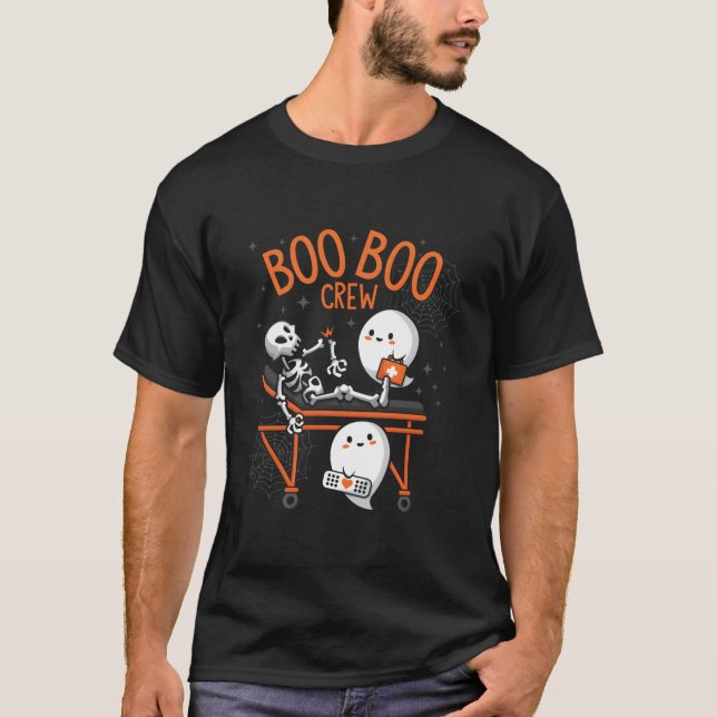 Camiseta Boo Boo Crew Ghost Médica Paramedic Emt Nurse Hall (Anverso)