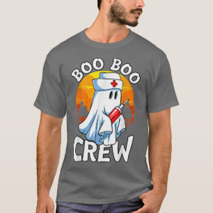 Camiseta Boo Boo Crew Graciosa Enfermera Halloween Ghost Co