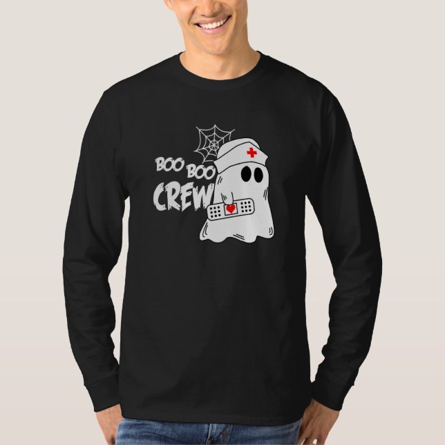 Camiseta Boo Boo Crew Nurse Ghost Funny Halloween Costume P (Anverso)