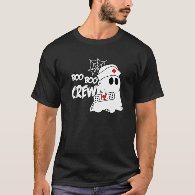 Camiseta Boo Boo Crew Nurse Ghost Funny Halloween Costume P (Anverso)