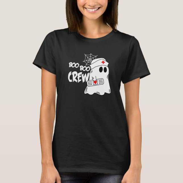 Camiseta Boo Boo Crew Nurse Ghost Funny Halloween Costume P (Anverso)
