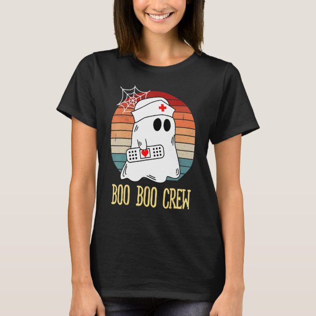 Camiseta Boo Boo Crew Nurse Ghost  Halloween Costume 1 (Anverso)