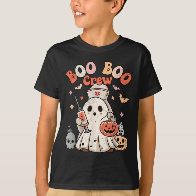 Camiseta Boo Boo Crew Nurse Medical Halloween Costume  (Anverso)