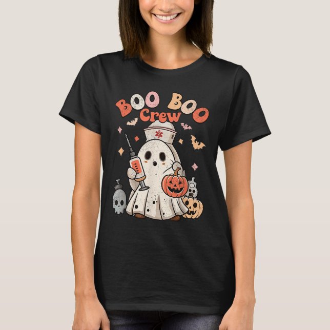 Camiseta Boo Boo Crew Nurse Medical Halloween Costume  (Anverso)