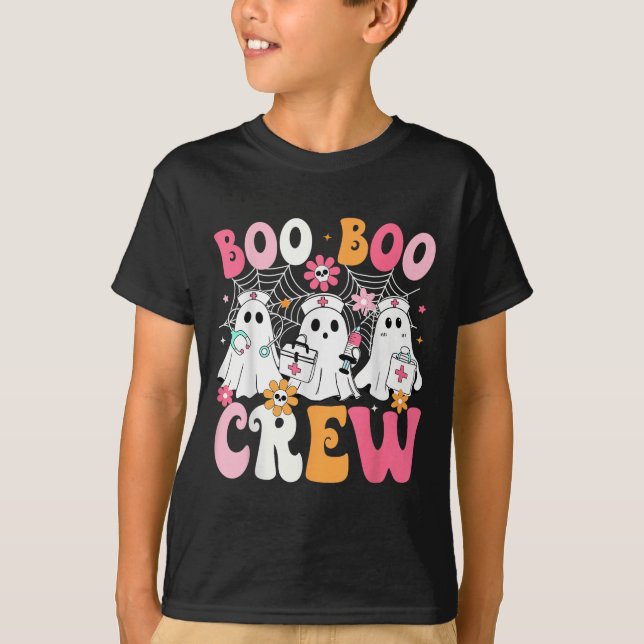 Camiseta Boo Boo Crew Soky Enfermera Fantasma Enfermería Ha (Anverso)