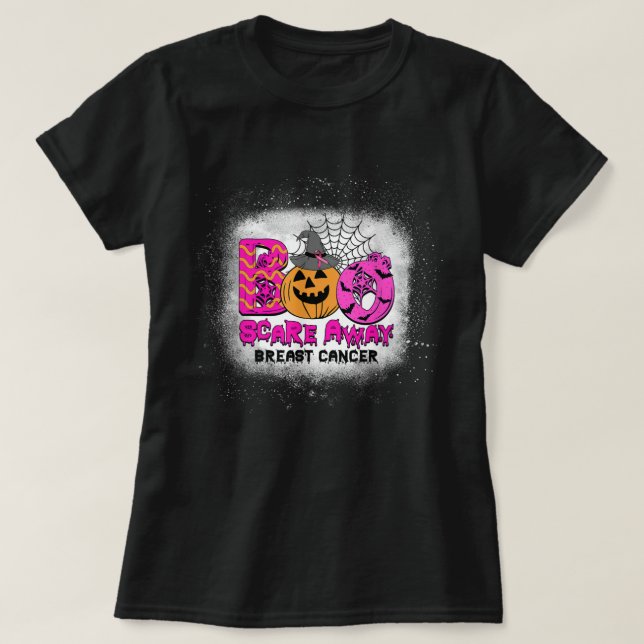 Camiseta Boo Breast Cancer Pink Ribbon Funny Halloween Pump (Diseño del anverso)