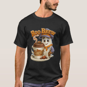Camiseta Boo Brew Boo Crew Cute Halloween Fantasma Café