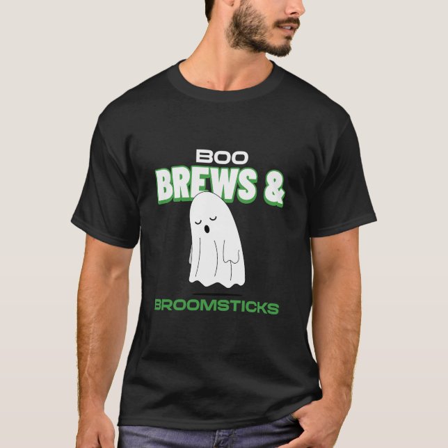 Camiseta Boo Brews & Broomstick Halloween (Anverso)