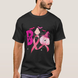 Camiseta Boo Calabaza Bruja Cinta Rosa Masa Cáncer de Mama