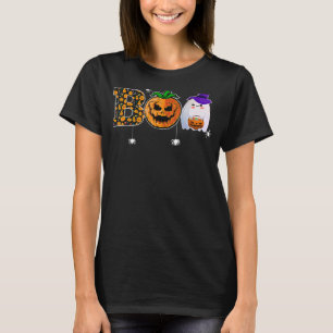 Camiseta Boo Con Arañas Calabaza Fantasma Y Gorra De Brujas
