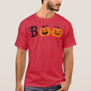 Camiseta Boo Con Arañas Y Calabaza Graciosa Vestimenta Feli