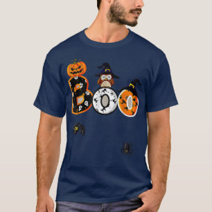 Camiseta Boo Con Arañas Y Calabaza Halloween Gorra De Bruja