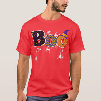 Camiseta Boo Con Arañas Y Niños Gorras De Brujas Halloween