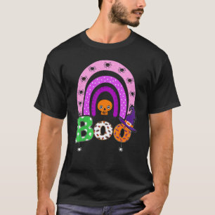 Camiseta Boo Con Arañas Y Sombrero De Bruja Halloween Arcoí