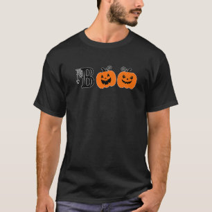 Camiseta Boo Con Arañas Y Vestido De Calabaza Feliz Salto
