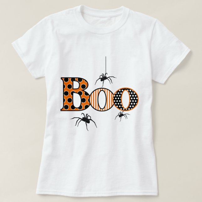 Camiseta BOO con Spiders Halloween (Diseño del anverso)