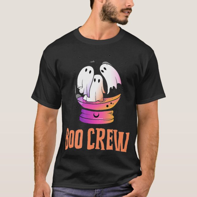Camiseta Boo Crew Cute Halloween Fantasma para la familia y (Anverso)