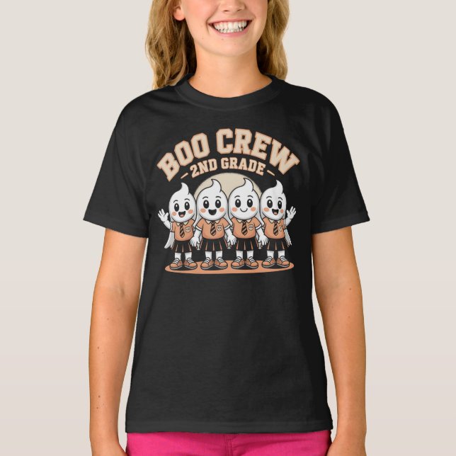 Camiseta Boo Crew Fantasmas de Halloween de 2º Grado (Anverso)