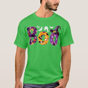 Camiseta BOO CREW Ghosts Pumpkins Spiders Bats Halloween Co