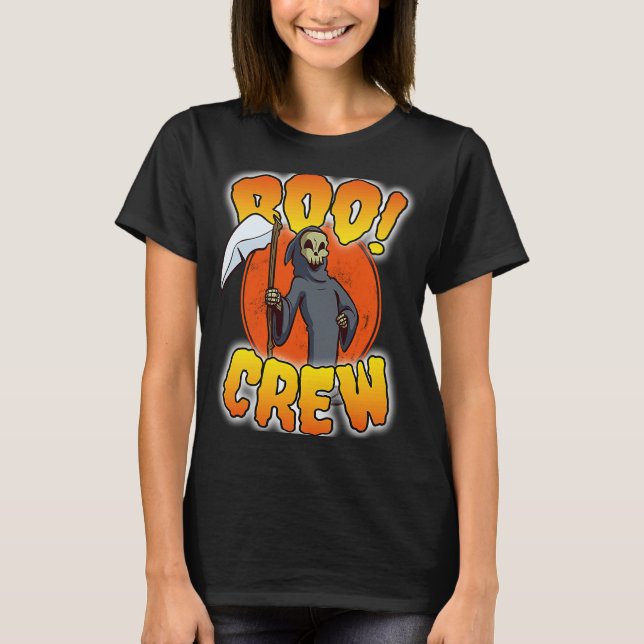 Camiseta Boo Crew Grim Reaper  Cute Matching Halloween Cost (Anverso)