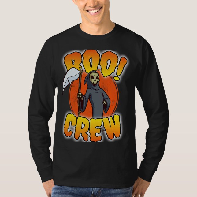 Camiseta Boo Crew Grim Reaper  Cute Matching Halloween Cost (Anverso)