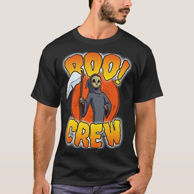 Camiseta Boo Crew Grim Reaper  Cute Matching Halloween Cost (Anverso)