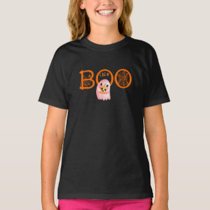 Camiseta Boo Crew Naranja Black Spiderweb Halloween Fantasm